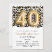 40ème Leopard Fabuleux Glam Invitation d'anniversa (Devant)