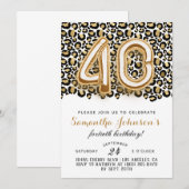 40ème Leopard Fabuleux Glam Invitation d'anniversa (Devant / Derrière)