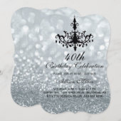 40ème Lustre en verre d'argent Invitation de fête (Devant / Derrière)