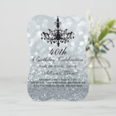 40ème Lustre en verre d'argent Invitation de fête  (Debout devant)