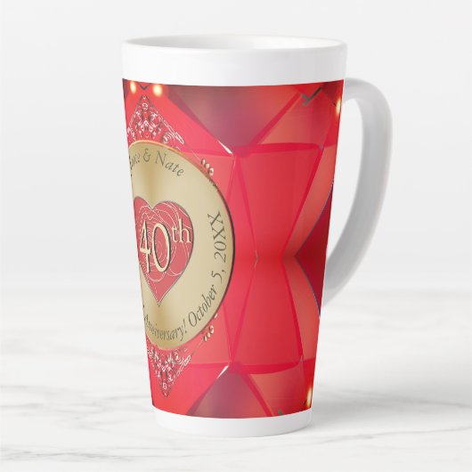 40ème Ruby Latte Mug (Angle droit)