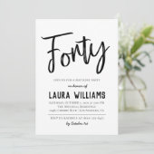 40ème Script Word Invitation d'anniversaire (Debout devant)