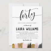 40ème Script Word Invitation d'anniversaire (Devant)