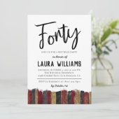 40ème Script Word Invitation d'anniversaire (Debout devant)