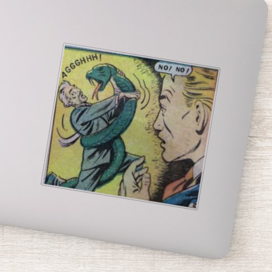 40s Golden age  horror strips, enge retro Sticker (Detail)