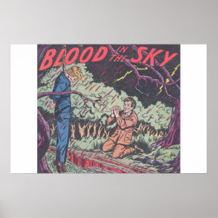 40s Horror strips voor stripverhalen Poster