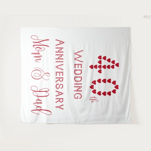 40ste bruiloft Jubileum ouders Ruby Wedding Wandkleed (Voorkant (horizontaal))