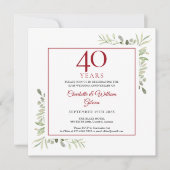 40ste bruiloftsjubileum aquarel groen kaart (Voorkant)