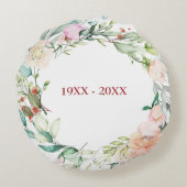 40ste bruiloftsjubileum Elegante bloemen Rond Kussen (Achterkant)