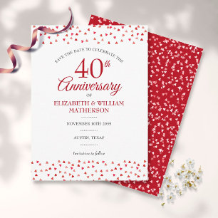 40ste huwelijksjubileum Robijnen Hartens Save the Briefkaart
