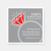 40ste huwelijksverjaardag feest Ruby Ring Leuke fe Servet (Voorkant)
