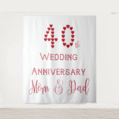 40ste huwelijksverjaardag Ouders Robijnen Huwelijk Wandkleed (Voorkant)