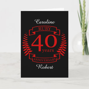 40ste huwelijksverjaardag ROBIJN Kaart