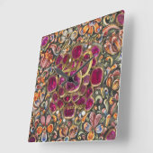 40ste Jubileum voor bruiloft Ruby Wedding Parents Vierkante Klok (Hoek)