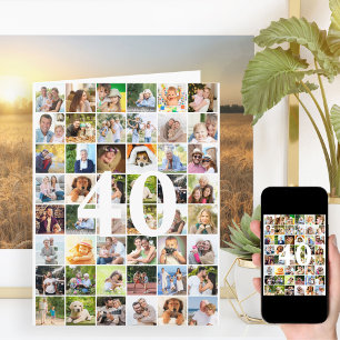 40ste of elke leeftijd Foto Collage Grote Verjaard Kaart