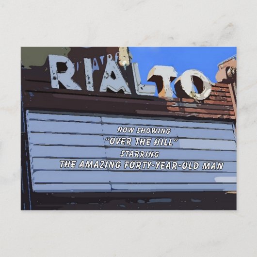 40ste "Over the Hill" Happy Birthday Briefkaart (Voorkant)