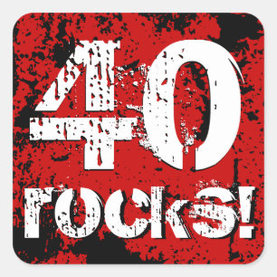 40ste verjaardag 40 Rocks! Grunge Red en Black A01 Vierkante Sticker