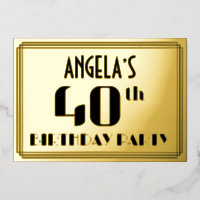 40ste verjaardag: Art Deco Kijk "40" en naam