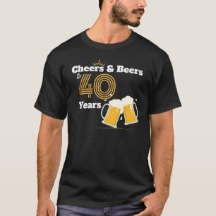 40ste verjaardag: bier en gejuich t-shirt