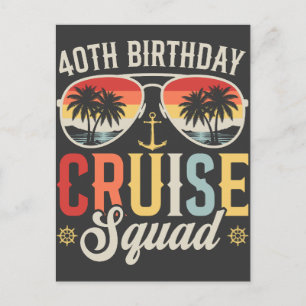 40ste Verjaardag Cruise Squad Familie Matching Briefkaart