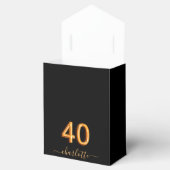 40ste verjaardag glitter zwarte gouden vonk bedankdoosjes (Geopend)