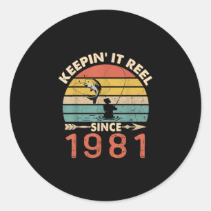 40ste verjaardag - Keepin it reel sinds 1981 Visse Ronde Sticker
