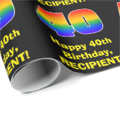 40ste verjaardag: Leuke, kleurrijke regenboog geïn Cadeaupapier (Rol Hoek)