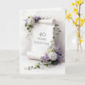 40ste verjaardag Rol met bloemrand Kaart (Gele Bloem)
