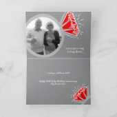 40ste verjaardag Ruby Ring nu dan foto Kaart (Binnen)