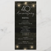 40ste verjaardag van de trouwdag Rustieke hout en  Menu (Voorkant)