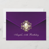 40ste verjaardagsfeest Royal donkerpruim fluweel p Kaart (Voorkant)