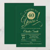 40ste verjaardagsfeestje - Groen Goud Kaart (Voorkant / Achterkant)