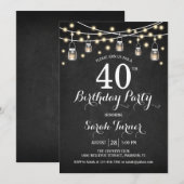 40ste verjaardagsfeestje - schoolbord kaart (Voorkant / Achterkant)