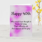 40ste verjaardagskaart kaart (Gele Bloem)