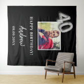 40ste verlichtingspartij zwart foto naam man  wandkleed (In Situ (horizontaal))