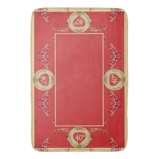 40th/15th Ruby Red Wedding Jubileum Badmat (Voorkant Verticaal)