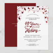 40th Anniversary Ruby Red Stars 40 JAAR Kaart (Voorkant / Achterkant)