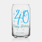 40th birthday add name date year blue template (Verso)