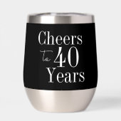 40th Birthday Cheers to 40 Years Black White (Arrière)