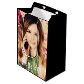 40th birthday custom foto hello 40 forty medium cadeauzakje (Voorkant Gekanteld)