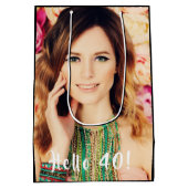 40th birthday custom foto hello 40 forty medium cadeauzakje (Achterkant)