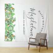 40th Birthday December Birth Flower Backdrop Wandkleed (In Situ (horizontaal))