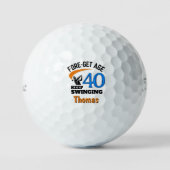 40th Birthday Golf Balls 40 Years Funny Gift Blue Golfballen (Voorkant)