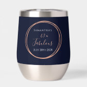 40th Birthday Navy Rose Gold Party Favor (Arrière)