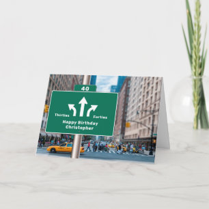 40th Birthday New York Street Sign Jouw naam toevo Kaart