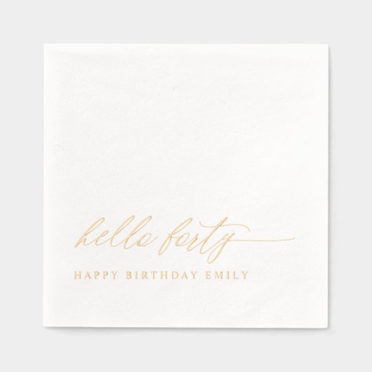 40th Birthday Party Modern Elegant Gold (Recto)