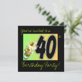 40th birthday party's kaart (Staand voorkant)