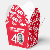 40th birthday personalized photo white red bedankdoosjes (Geopend)
