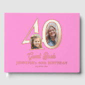40th Birthday photo name pink rose gold (Recto)