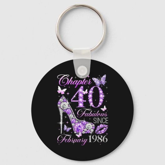 40th Birthday Queen Chapter 40 Fabulous Since 1986 Sleutelhanger (Voorkant)